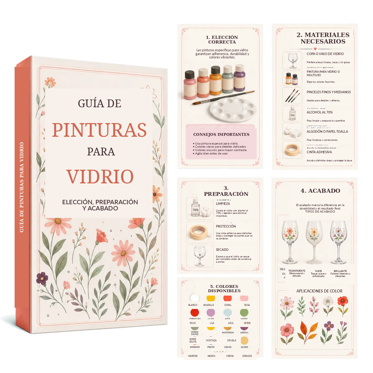 Presentación visual de Guía de pinturas para vidrio
