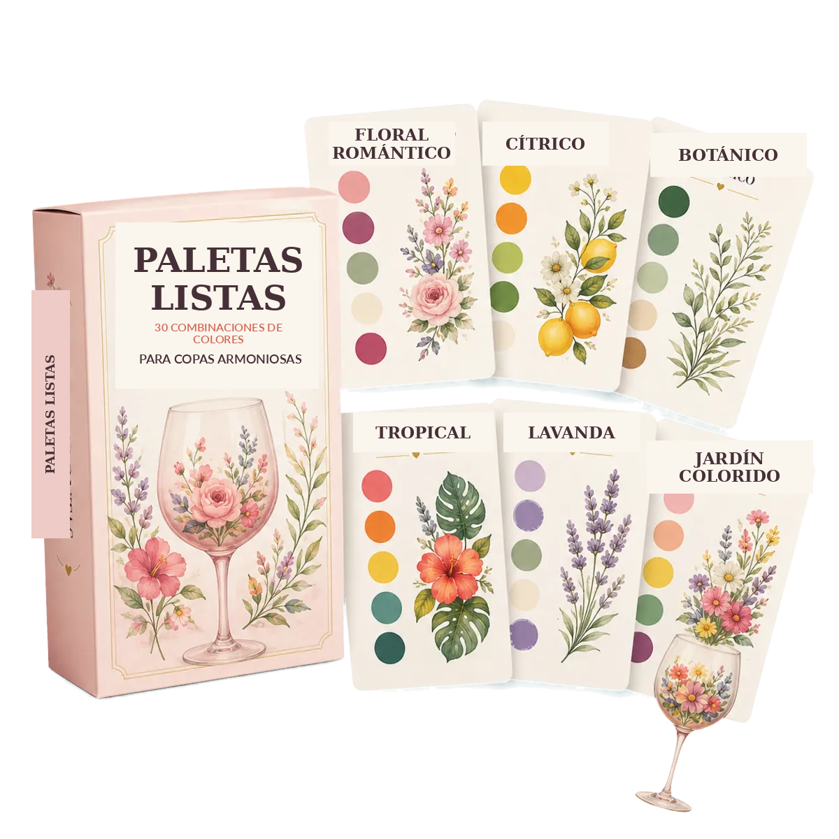 Presentación visual de Paletas listas: 30 combinaciones